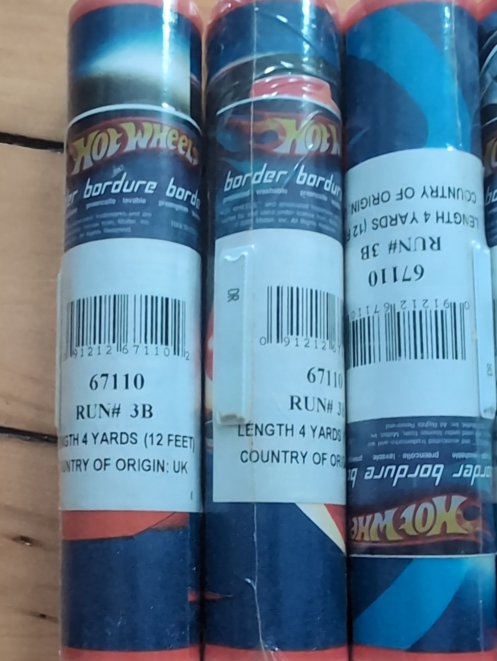 Hot Wheels Blue & Red Border Tape Rolls Set Of Six